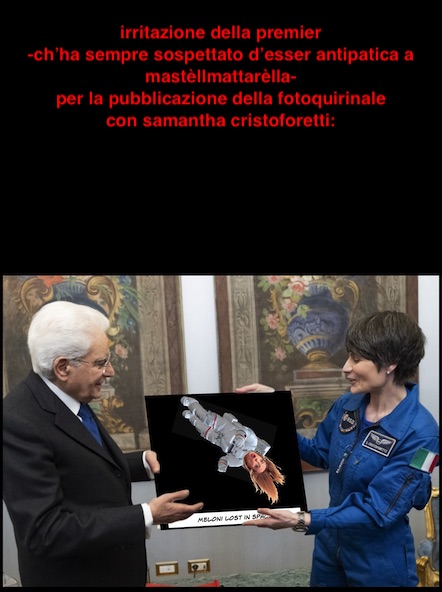 irritazione_meloni_fotoquirinale_samantha_cristoforetti